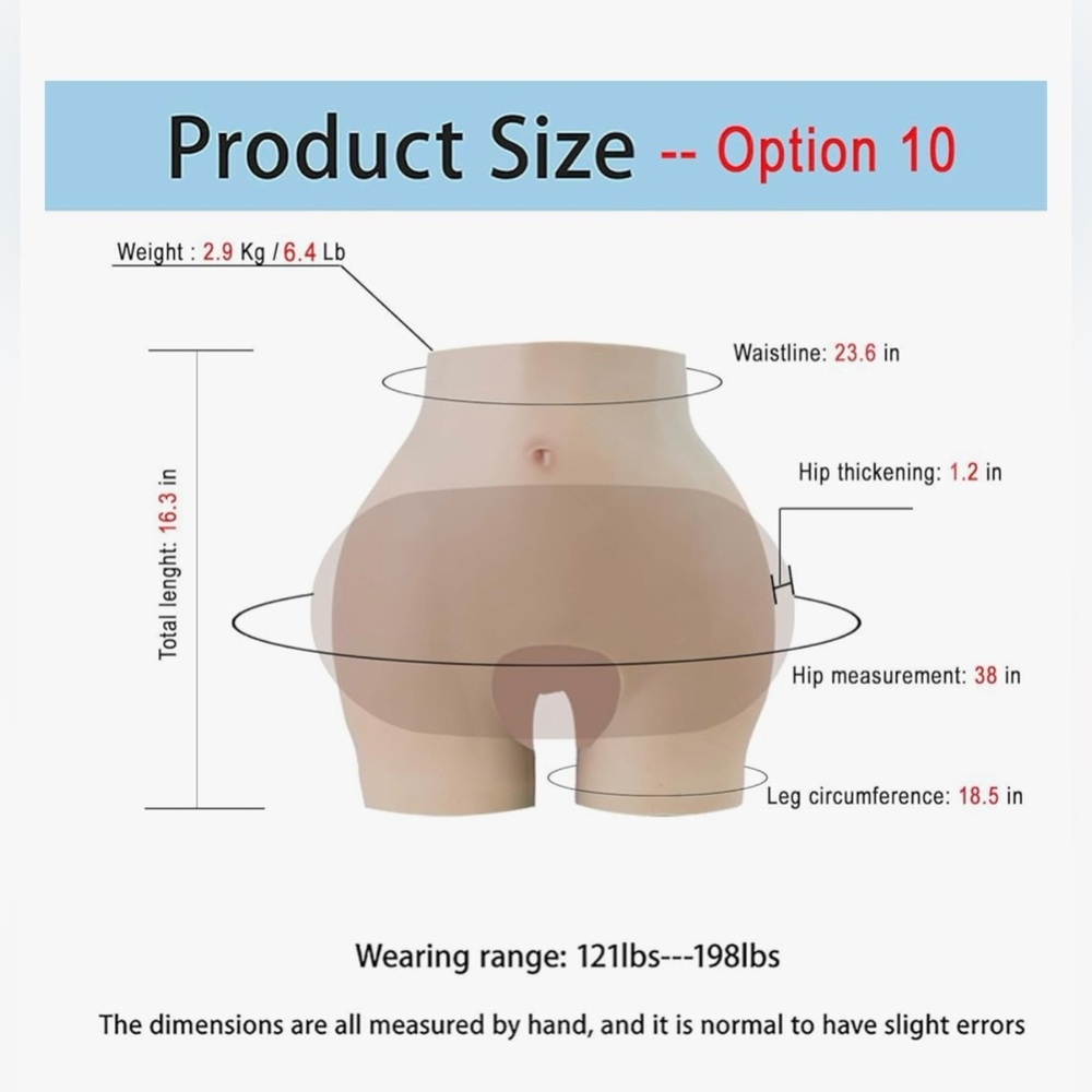 Silicone fake hip enhancer with high waist design, can fit your body perfectly